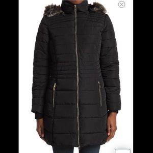 Briana Long Faux Fur Hooded Puffer Jacket